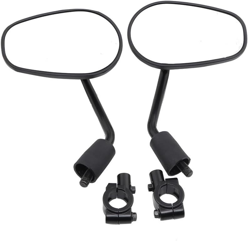 ya 2 8.15 Black 25mm Handlebar Mount Clamp Aluminium Oval Rearview Side Mirrors for Harley