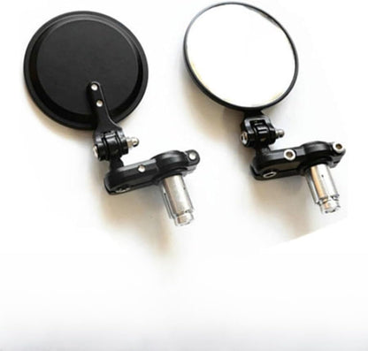 ya 2 8.15 3 Round Black 7/8 Folding Handle Bar End Side Mirror Cafe Racer Bobber Custom