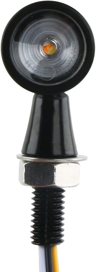 ya 4 8.14 2 Pack Black Motorcycle LED for Mini Turn Signal Brake Light Flashing Amber + Red Light 
