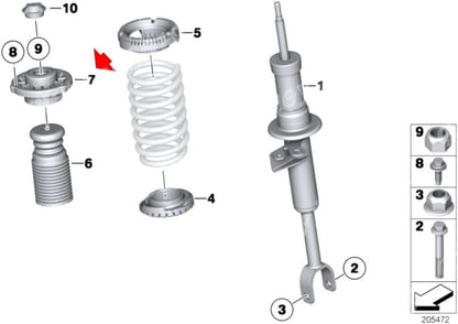 ya 8 8.24 baidi 2 Front Support Strut Mount Set LH RH for BMW 535i 550i 640i 650i GT 31306795082