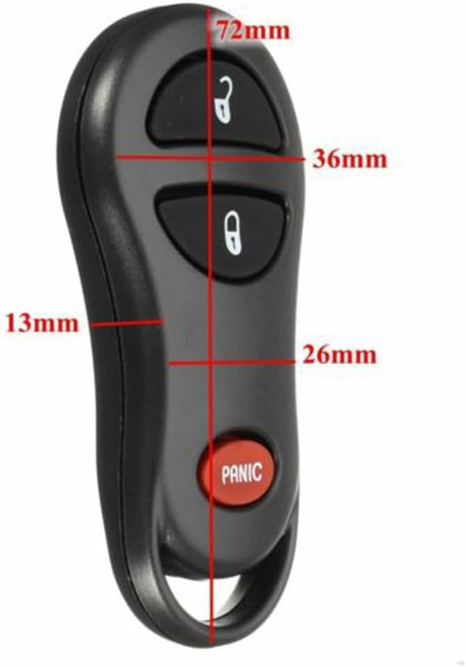 ya 9 10.24 2X Key Fob Remote for 2002 2003 2004 2005 for Dodge for Ram 1500 2500 3500