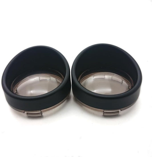 ya 4 8.8.2 Black Visor-Style Turn Signal Bezels With Smoke Lens for Harley Sportster