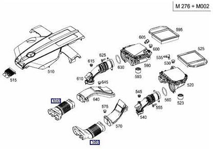 ya 4 8.10 1 set Left&Right side Air Intake Duct hose for Mercedes W166 W292 GLE320