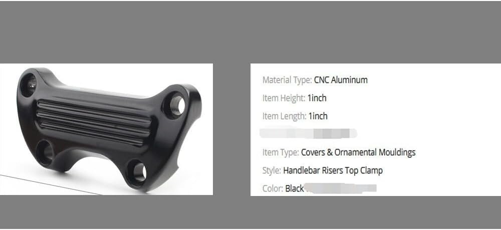 ya 13 9.15 baidi for Harley Sportster Softail Dyna Black 1 Handlebar Riser Top Clamp Cover CNC