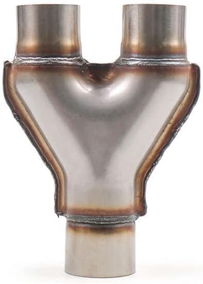 ya 6 8.24 baidi 2.5 Input and 2 Output Dual Universal Stainless Steel Y-Pipe Adapter Pipe