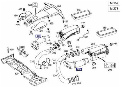 ya 4 8.10 1 set Left and right Air Intake Duct hose for Mercedes W212 W218 CLS550 E550