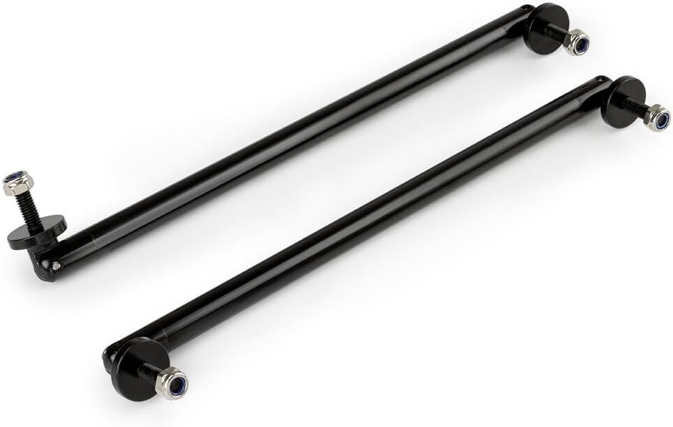 ya 12 10.8 baidi 2pc Adjustable Bumper Lip Splitter Black Spoiler Strut Rod Tie Support Bar Front