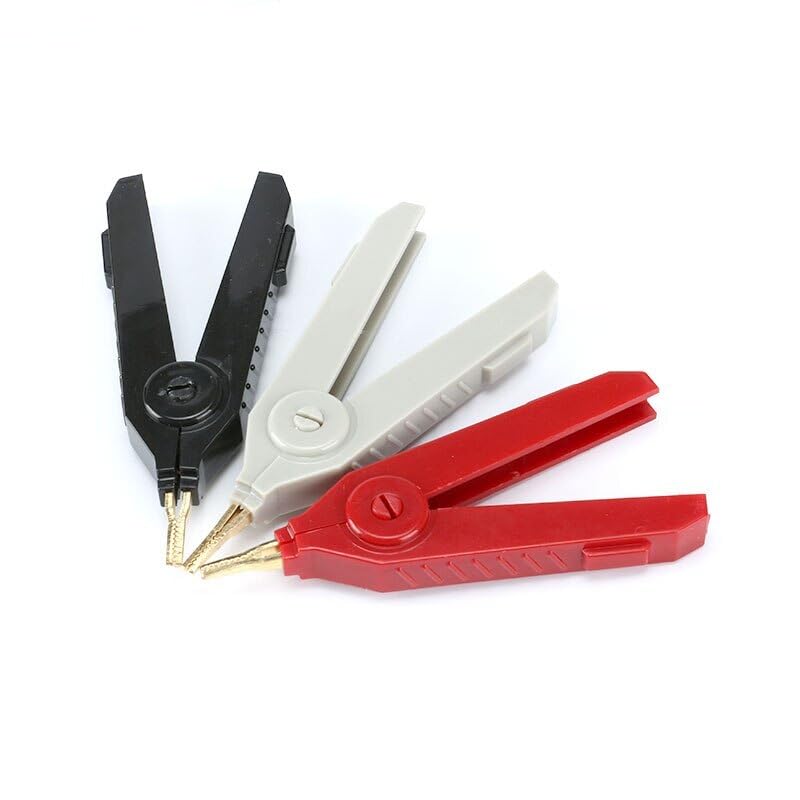 ya 16 10.20 baidi 3-Piece Alligator Clip Set, 90mm Kelvin Copper Plate Clips, Grey + Black + red.