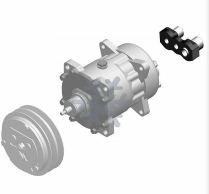 ya 12 10.8 baidi cm345019 Flex Horizontal Bolt on Manifold 3/4x7/8 AC Compressor Adapter Fitting