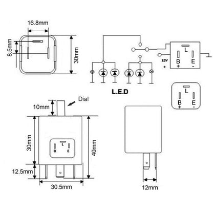 ya 13 9.15 baidi LED Turn Signal Relay 12V Load Independent Motorcycle Turn Signal Relay Relay Flasher 3 Pole-