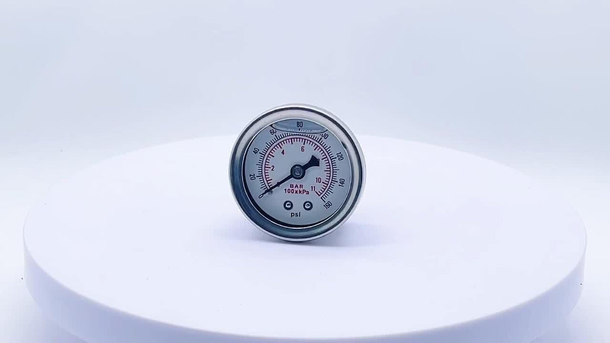 ya 11 9.14 baidi2Pcs Adjustable 0-160 PSI Fuel Oil Pressure Regulator Gauge 1/8 NPT Universal