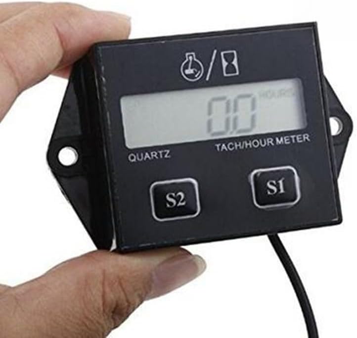 ya 4 8.14 Motorcycle LCD Engine Tach/Hour Meter Tachometer Gauge Spark Plugs Gas Engi