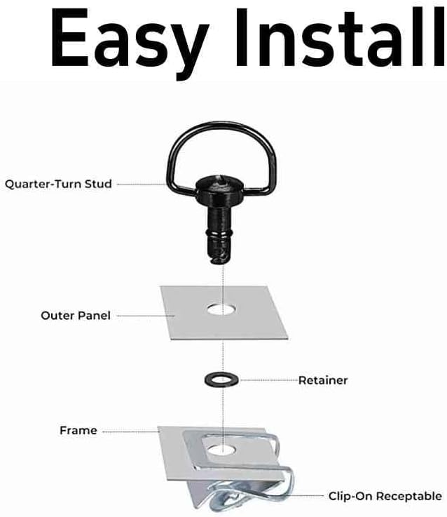 ya 23 10.7 baidi 17mm Motorcycle Quick Release 1/4 D-Ring Turning Racing Fastener Universal