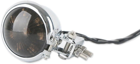ya 4 8.14 Chrome Motorcycle Round LED Tail Light Brake Light for Harley Chopper Bobber Cafe