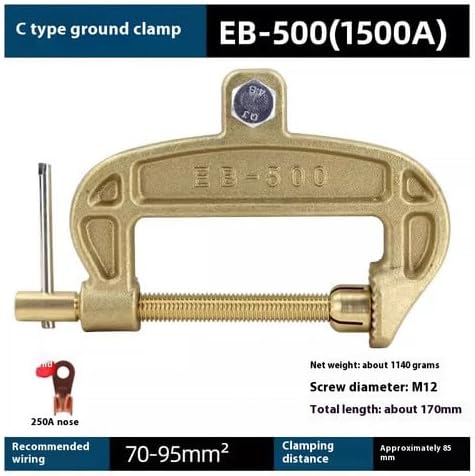 ya 28 10.13 baidi 500A Brass G-Shape Grounding Welding Clamp, Welding Machine Grounding Clamps-1