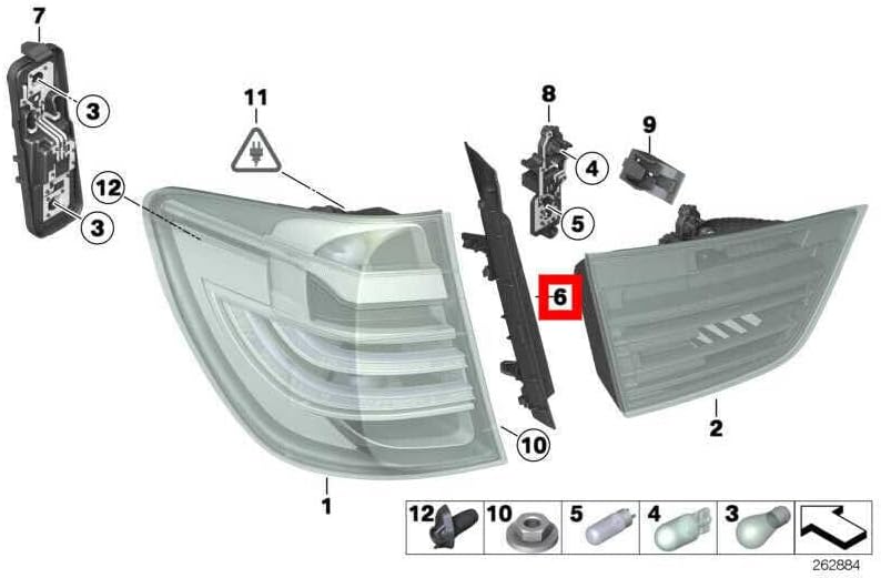 ya 2 8.15 Suitable for BMW X3 F25 2011-2017 right rear taillight cover decoration 63217263603