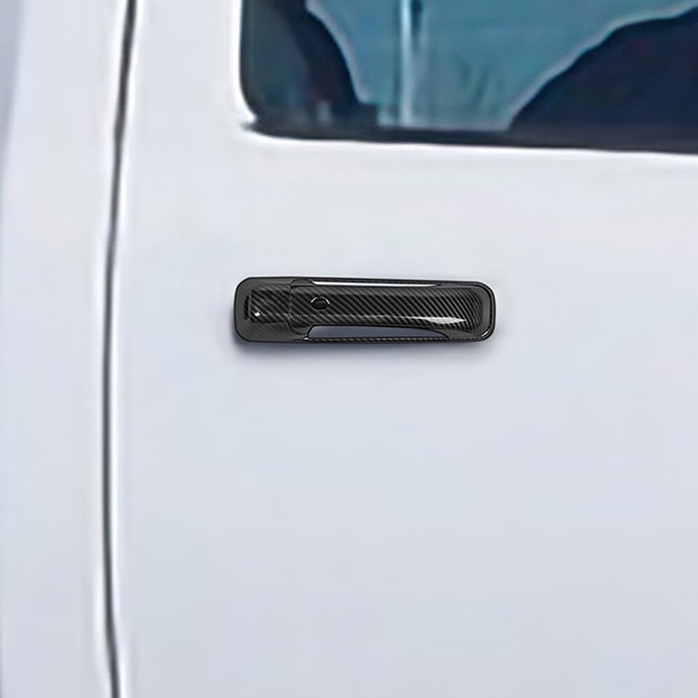 ya 8 8.24 baidi Carbon Fiber Door Handle Cover with for Smart Keyhole for Dodge for Ram 1500 2009-2018