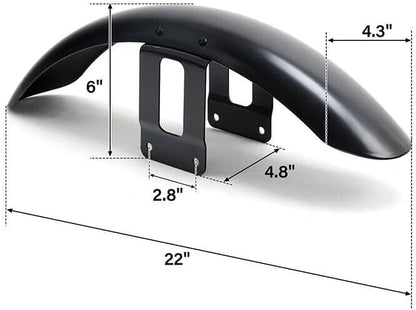 ya 4 8.10 Mudguard Protective Cover for Front Mudguard Suitable for Harley Sportster XL883 XL1200 Glossy Black