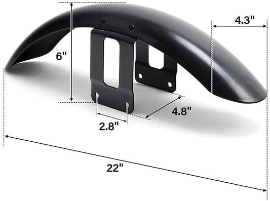 ya 4 8.10 Mudguard Protective Cover for Front Mudguard Suitable for Harley Sportster XL883 XL1200 Glossy Black