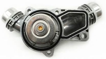 ya 2 8.15 Upgraded aluminum thermostat housing for BMW E46 E39 325i 330i 525i X5 X3 Z4 USA