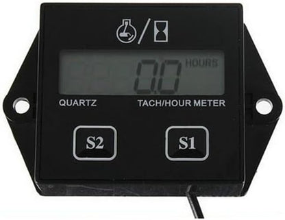 ya 4 8.14 Motorcycle LCD Engine Tach/Hour Meter Tachometer Gauge Spark Plugs Gas Engi
