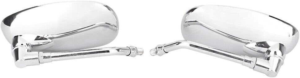 ya 2 8.15 2x 10mm Chrome Thread Universal Rear View Mirrors Oval Side Mirrors