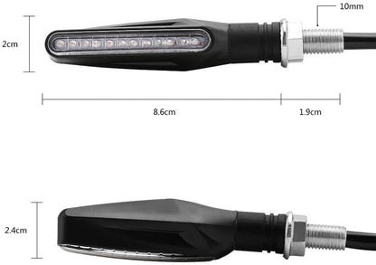 ya 13 9.15 baidi Pair 12V 12LED Amber Motorcycle Bike Bendable Turn Signal Light Indicator Lamps