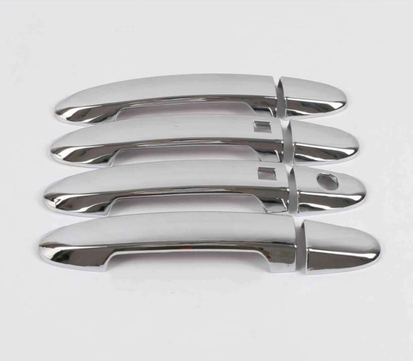 ya 4 8.8.2 Glossy Chrome Outside Door Handle Protectors 8 Pieces for Hyundai Santa Fe 13-2018