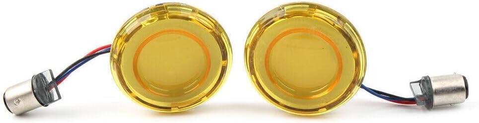 ya 11 9.14 zhengce For Harley Dyna Sportster XL883 1157 Style Yellow LED Turn Signal Light