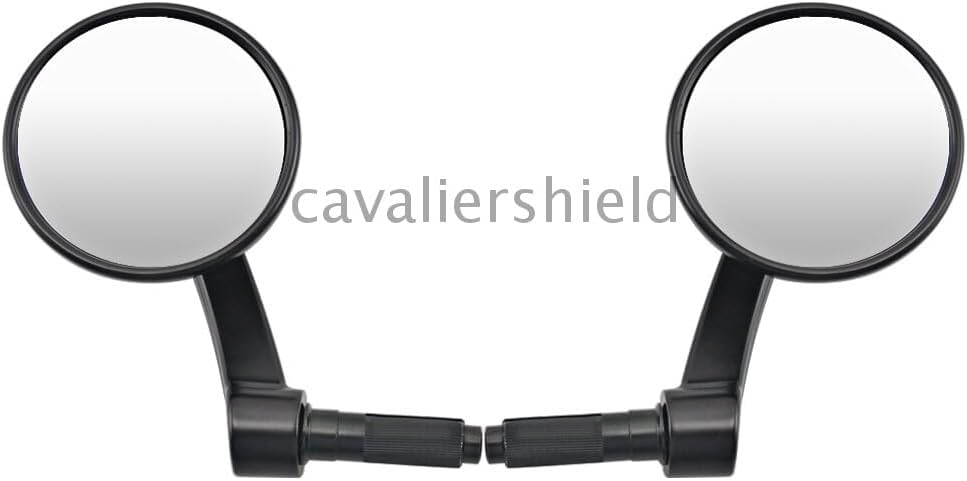 ya 13 9.15 baidi 2Pcs Black 7/8 Motorcycle Round Handle Bar End Rearview Side Mirrors Universal