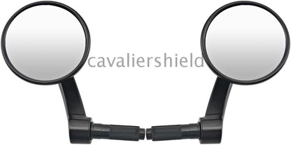 ya 13 9.15 baidi 2Pcs Black 7/8 Motorcycle Round Handle Bar End Rearview Side Mirrors Universal