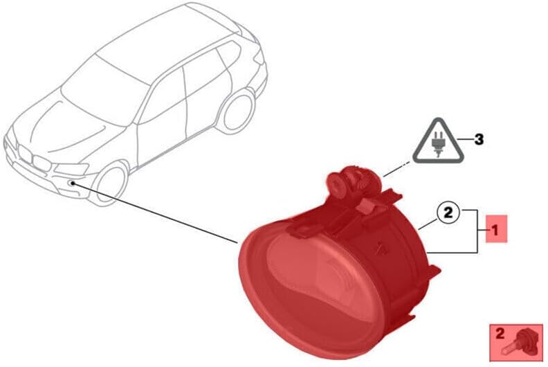 ya 4 8.14 A pair of front LH right grip fog lamp ASSY suitable for BMW X1 F48/X3 F25/X4 F26/X5 F15/X6 F16