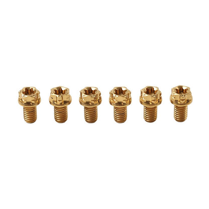 ya 9 10.24 6pcs Bolts Torx Head Flange Screws M10x10mm Gold for Motorcycle Bike
