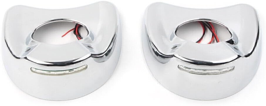 ya 6 8.14 Chrome LED Cover Shell Fit Fairing Side Mirrors Fit Harley Electra Glide 96-13