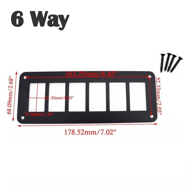 ya 6 8.24 baidi 3pcs Aluminum 6 Gang Carling ARB Rocker Switch Dash Mount Holder Housing Panel