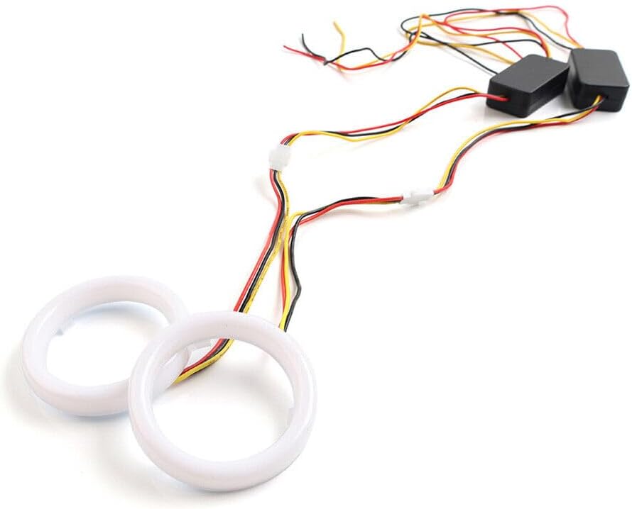 ya 4 8.10 95mm white amber switch LED angel eye halo car headlight modification