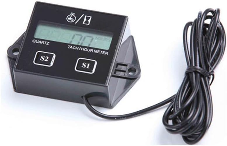 ya 4 8.14 Motorcycle LCD Engine Tach/Hour Meter Tachometer Gauge Spark Plugs Gas Engi