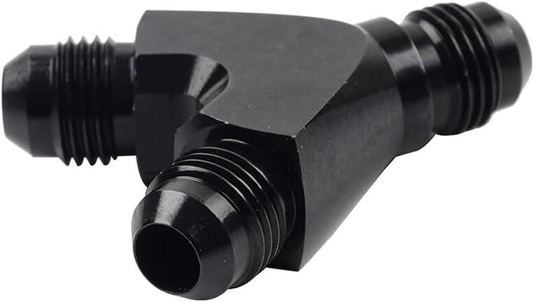 ya 11 9.14 baidi8AN AN8 Black Y Fuel Block Flare Union Junction Fitting Adapter Coupler Splitter