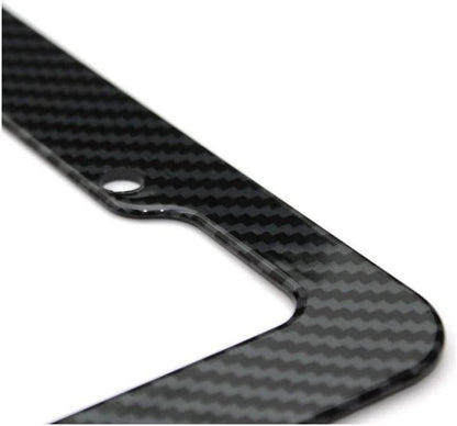 ya 9 10.24 1 Piece Car License Plate Frame Cover Hood Cap Trunk Black Carbon for Dodge