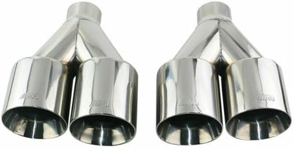ya 6 8.24 baidi 2PCS 2.5'' ID Universal Polished Dual Tips 4 OD Tail Pipe Fit for BMW M
