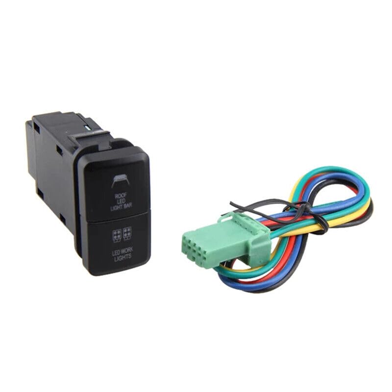 ya 13 9.15 baidi 12V Car Dual LED Light Bar Blue/Green On-Off Push Switch Button for Landcru