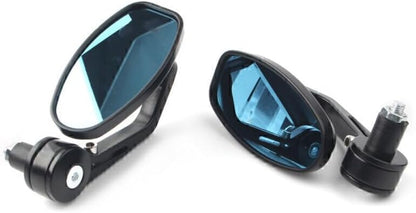 ya 13 9.15 baidi 7/8 Handle Bar End Rearview Side Mirrors Oval Black Aluminum Fit Motorcycle 2pc