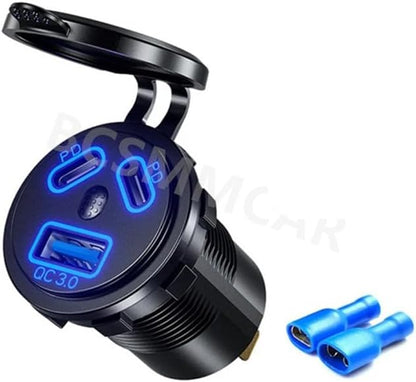 ya 6 8.24 baidi USB Type-C Car for Charger Socket Power Outlet Phone Quick Charge Adapter Waterproof
