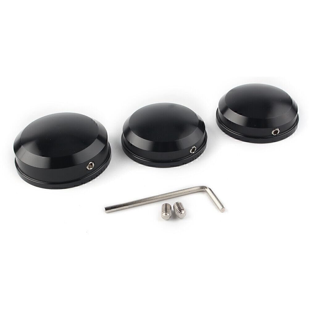 ya 6 8.14 CNC Black Upper Fork Stem Nut Covers Fit Harley FLS FLSS FLSTF FLSTFB 90-17