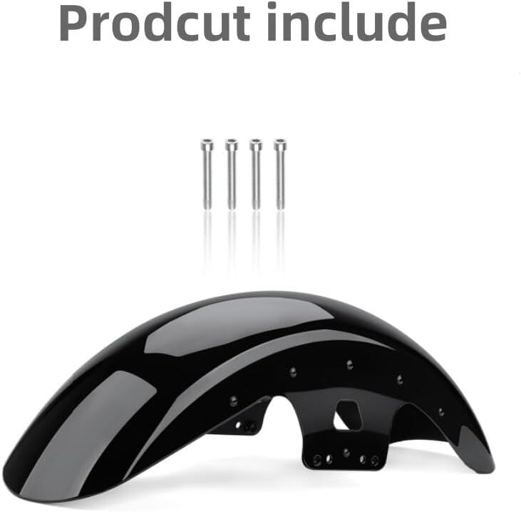 ya 23 10.7 baidi 19'' Vivid Black Front Fender for Harley Touring Street Glide Road King 2014-'23a