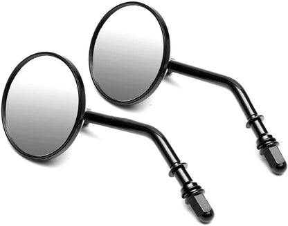 ya 2 8.15 2PCS Motorcycle Black Round Side Rear View Mirrors Rearview for 8mm Threaded