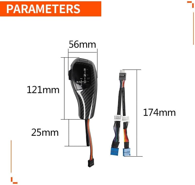 ya 4 8.14 Automatic Gear Shifter LED Shift Knob for BMW E90 E92 E93 F30 Carbon Fiber LHD