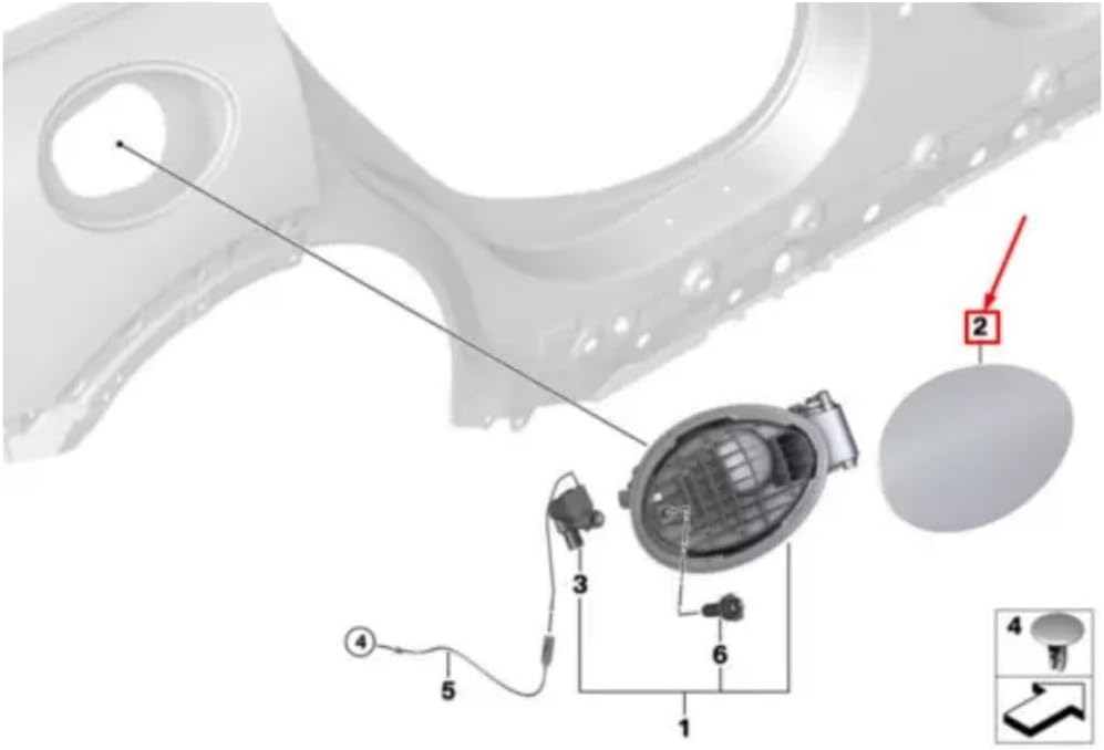 ya 4 8.14 for Mini CLUBMAN F54 2016-2024 FUEL FILLER BAFFLE
