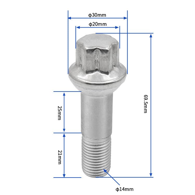 ya 10 9.16 baidi 5PCS 0009905407 Wheel Bolts for Mercedes-Benz ML350 S500 GLK350 S550 CL500 GL450
