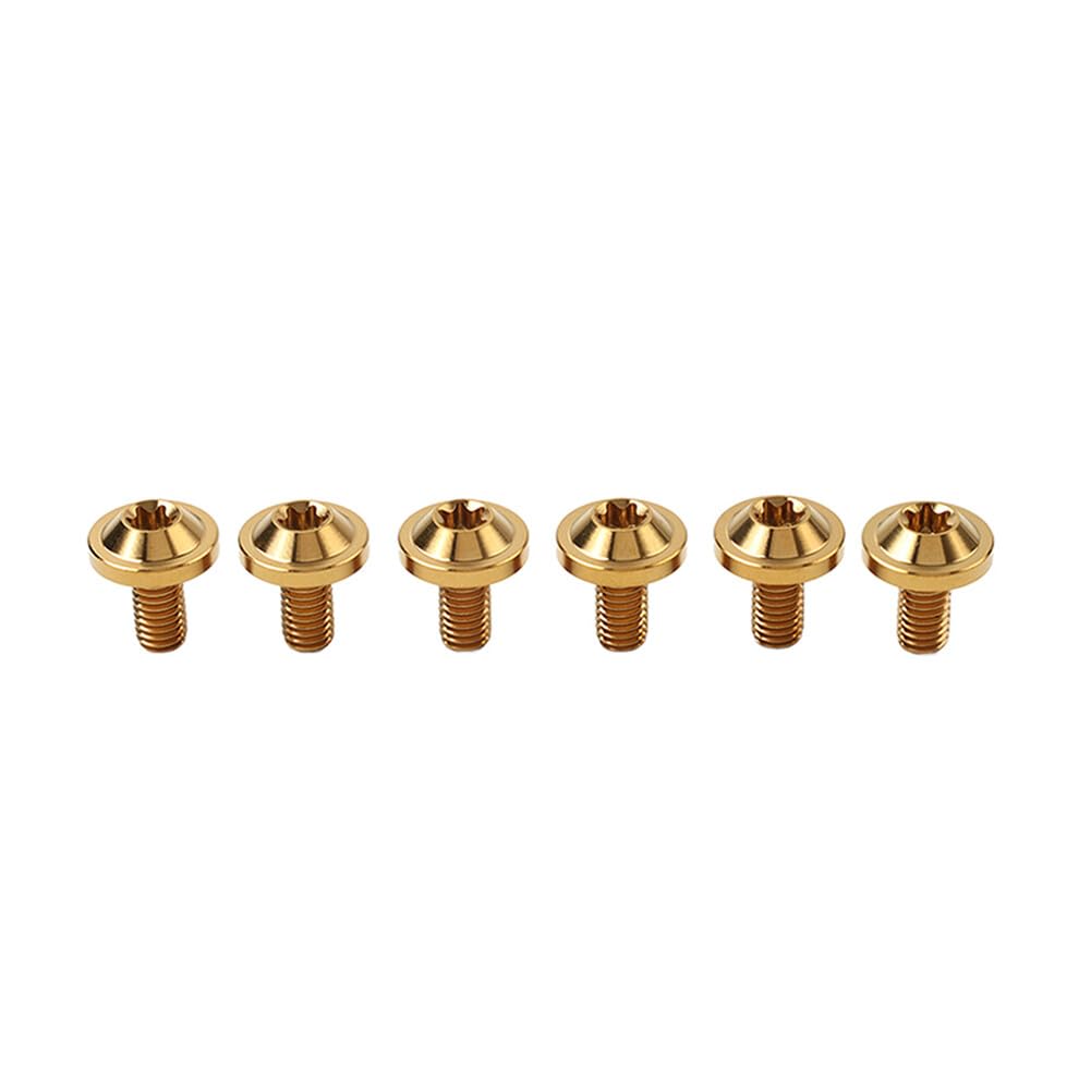 ya 9 10.24 6pc Alloy Bolts Truss Torx Head Screws M6x20mm for Bike Motorcycle Gold